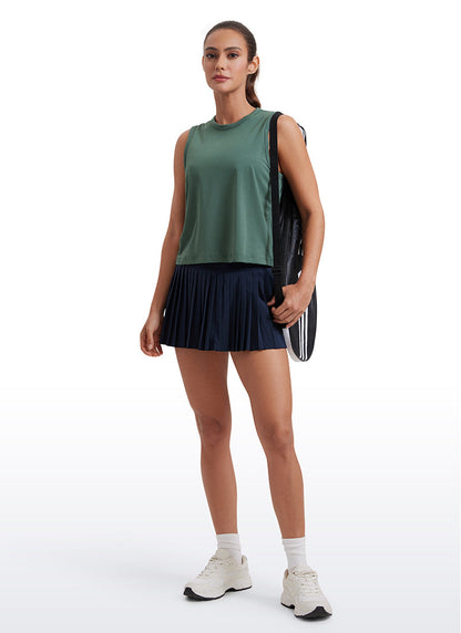 Pima Cotton High Neck Cropped Tank