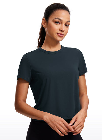Pima Cotton Classic-Fit Cropped Short Sleeve
