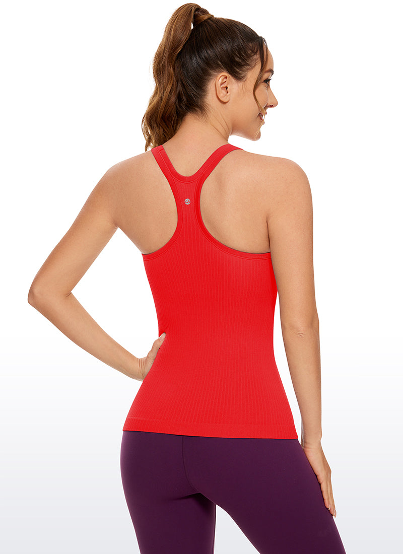 Seamless Racerback Ribbed Hip Length Tank