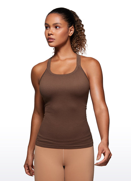 Seamless Racerback Ribbed Hip Length Tank