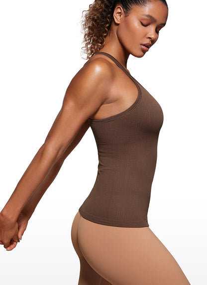 Seamless Racerback Ribbed Hip Length Tank