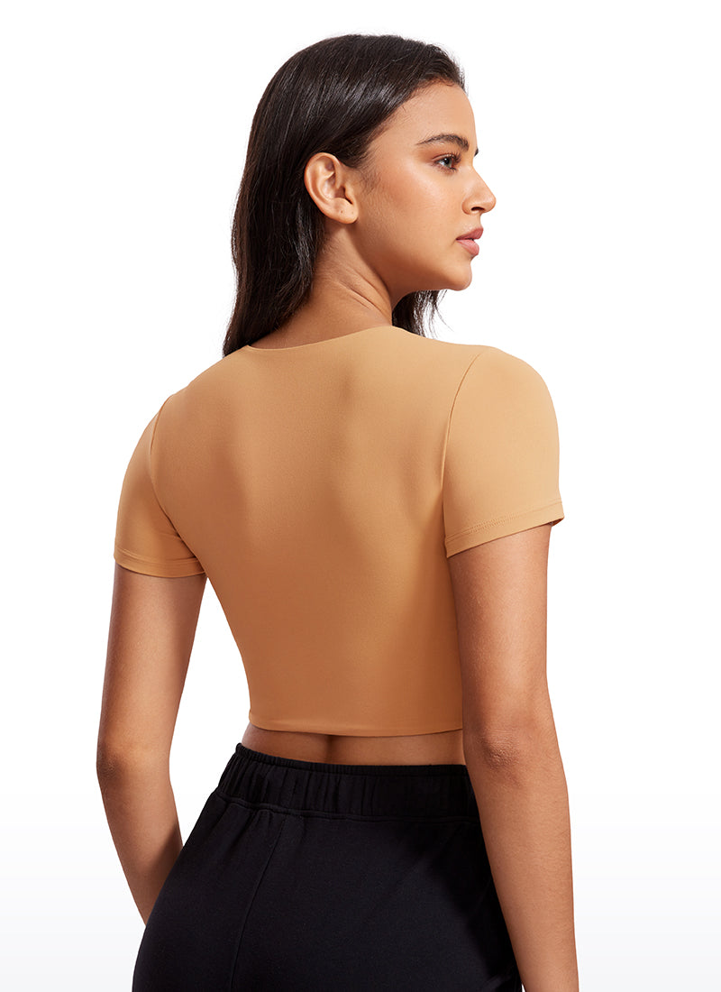 Butterluxe Double Lined Cropped Short Sleeve