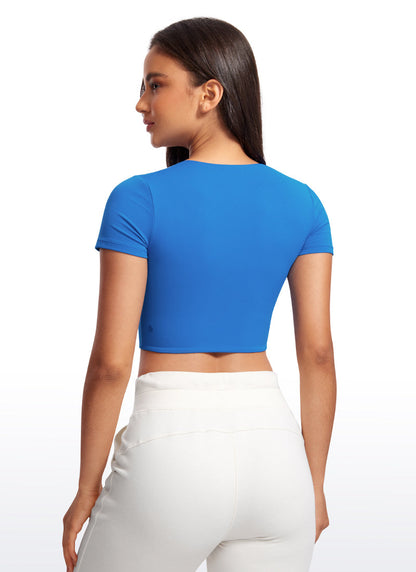 Butterluxe Double Lined Cropped Short Sleeve