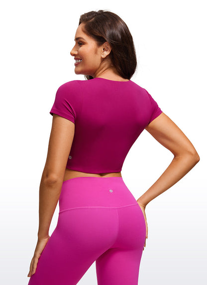 Butterluxe Double Lined Cropped Short Sleeve