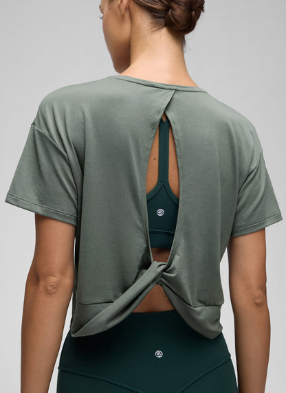Open Back Cropped Short Sleeve