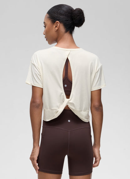 Open Back Cropped Short Sleeve