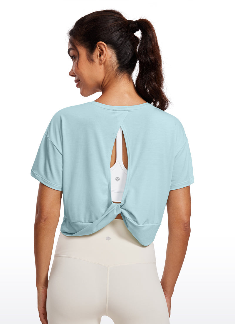 Open Back Cropped Short Sleeve