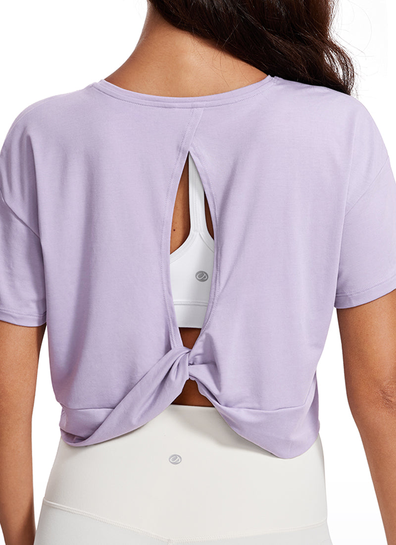 Open Back Cropped Short Sleeve