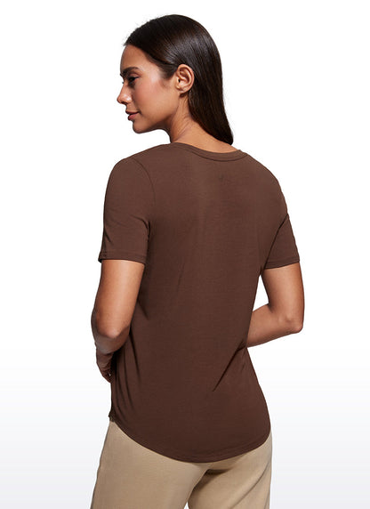 Pima Cotton Pro V Neck Short Sleeve