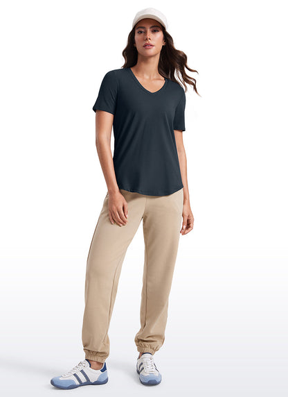 Pima Cotton Pro V Neck Short Sleeve