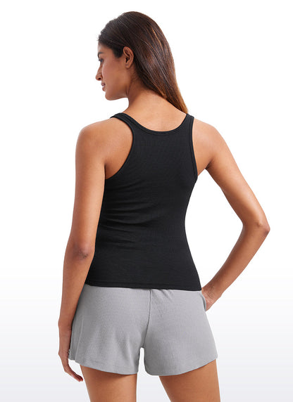 Ribbed Waist Length Modal Racerback Tank