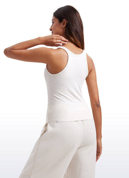 Ribbed Waist Length Modal Racerback Tank