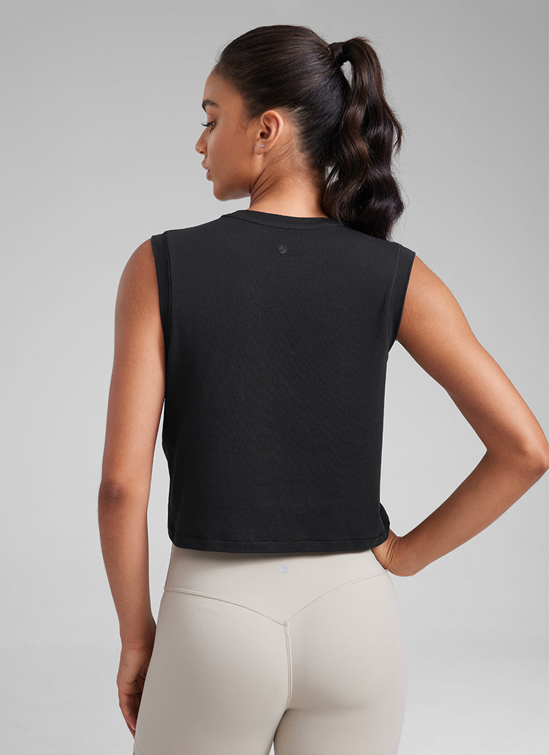 Poly Cotton-Blend Muscle Tank