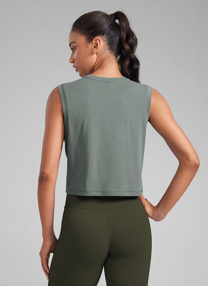 Poly Cotton-Blend Muscle Tank