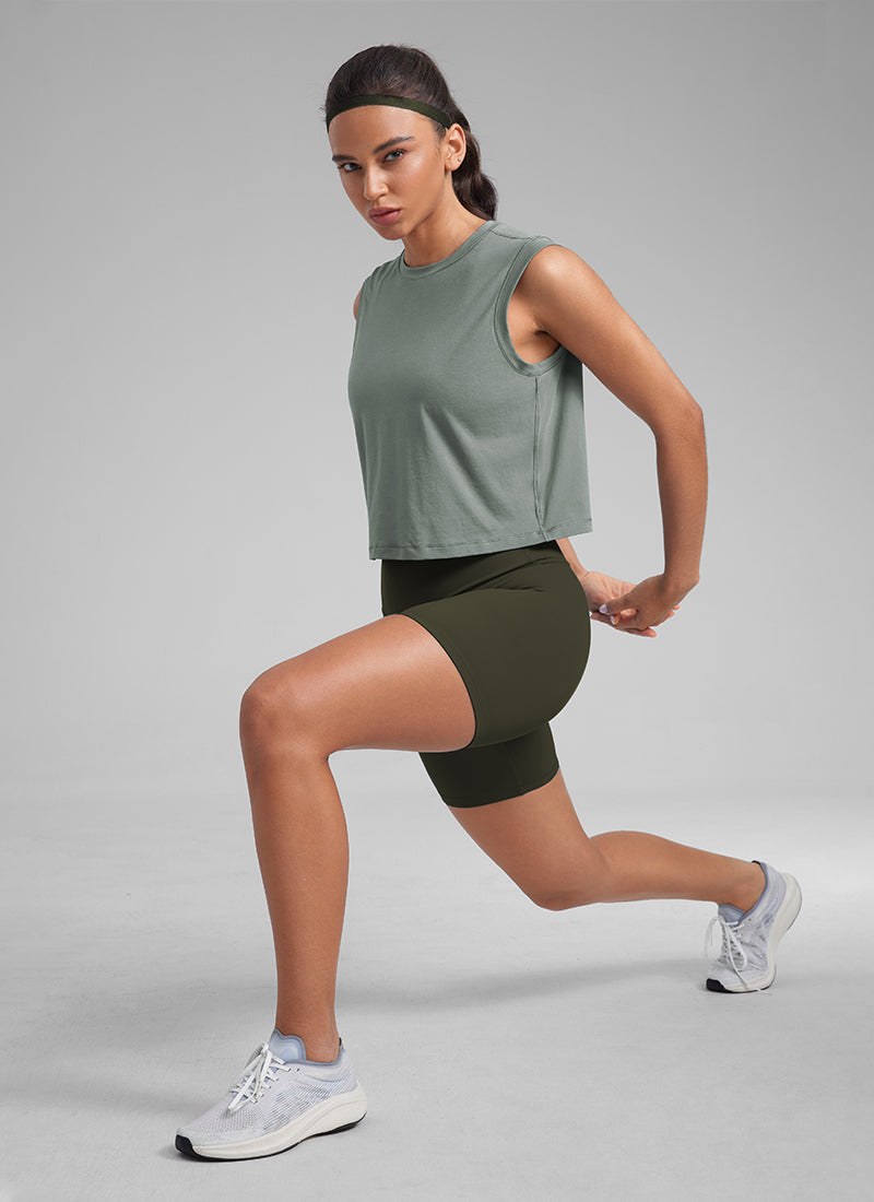 Poly Cotton-Blend Muscle Tank