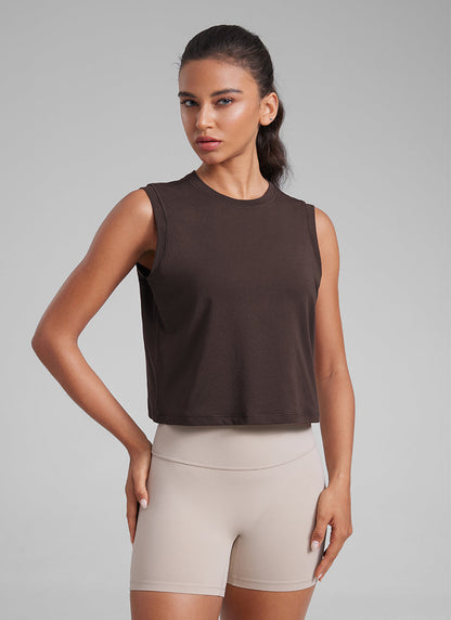 Poly Cotton-Blend Muscle Tank