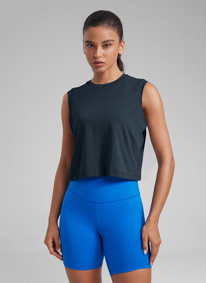 Poly Cotton-Blend Muscle Tank