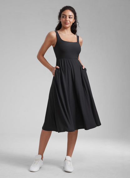 Cloudweight Double Lined Pocket Midi Dress