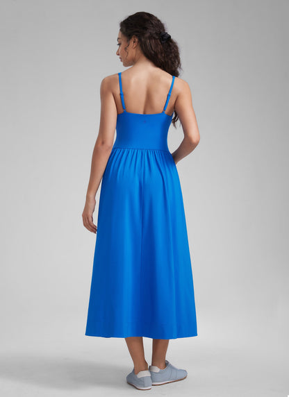 Square Neck Sleeveless Pocket Dress