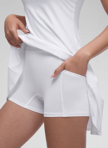 Feathery-Fit Stretchy Built in Bra Pocket Dress