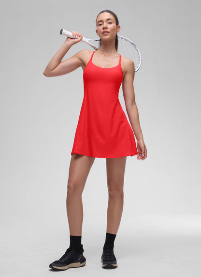 Feathery-Fit Stretchy Built in Bra Pocket Dress