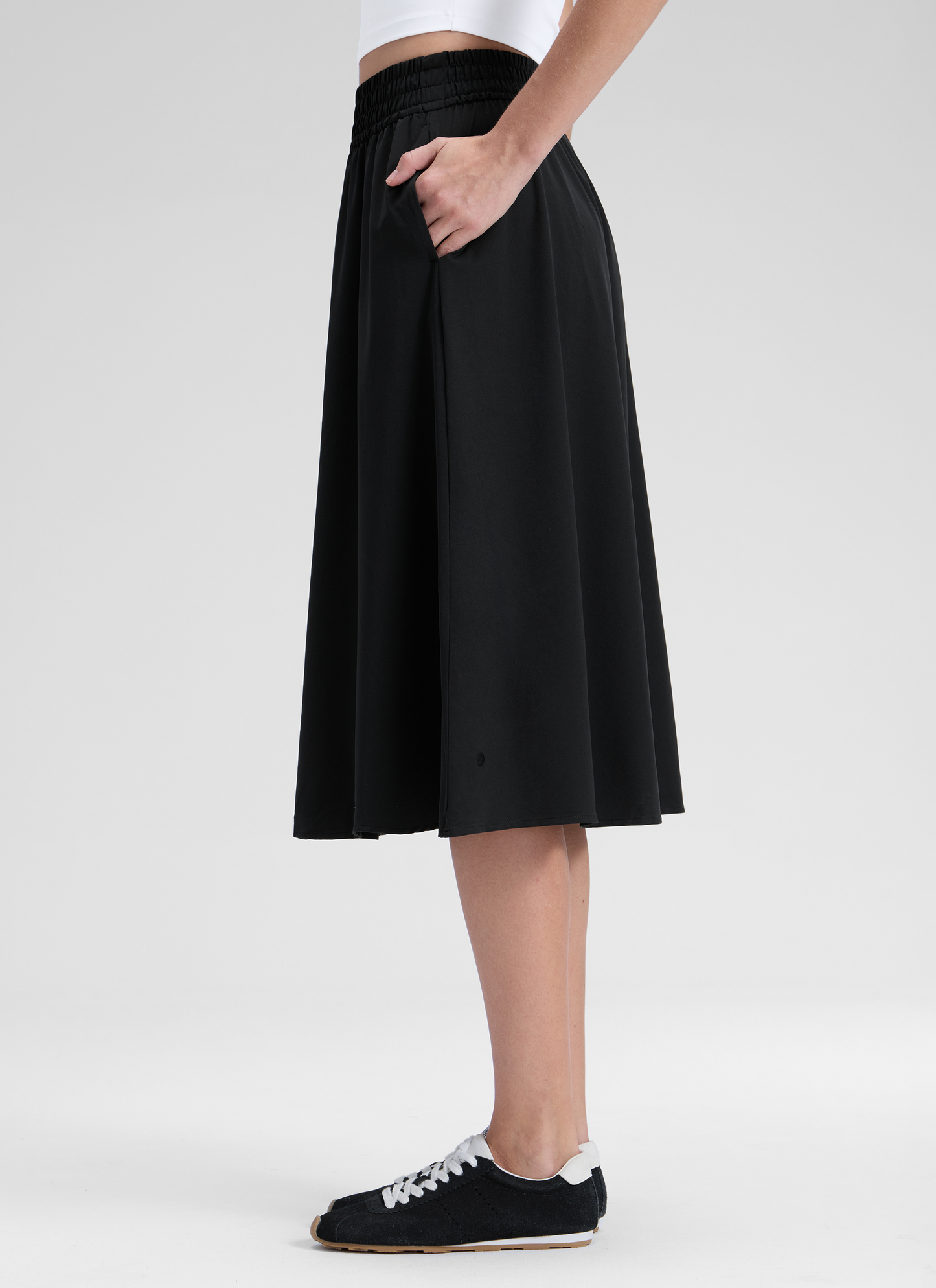 Feathery-Fit Stretchy Side Pocket Skirt