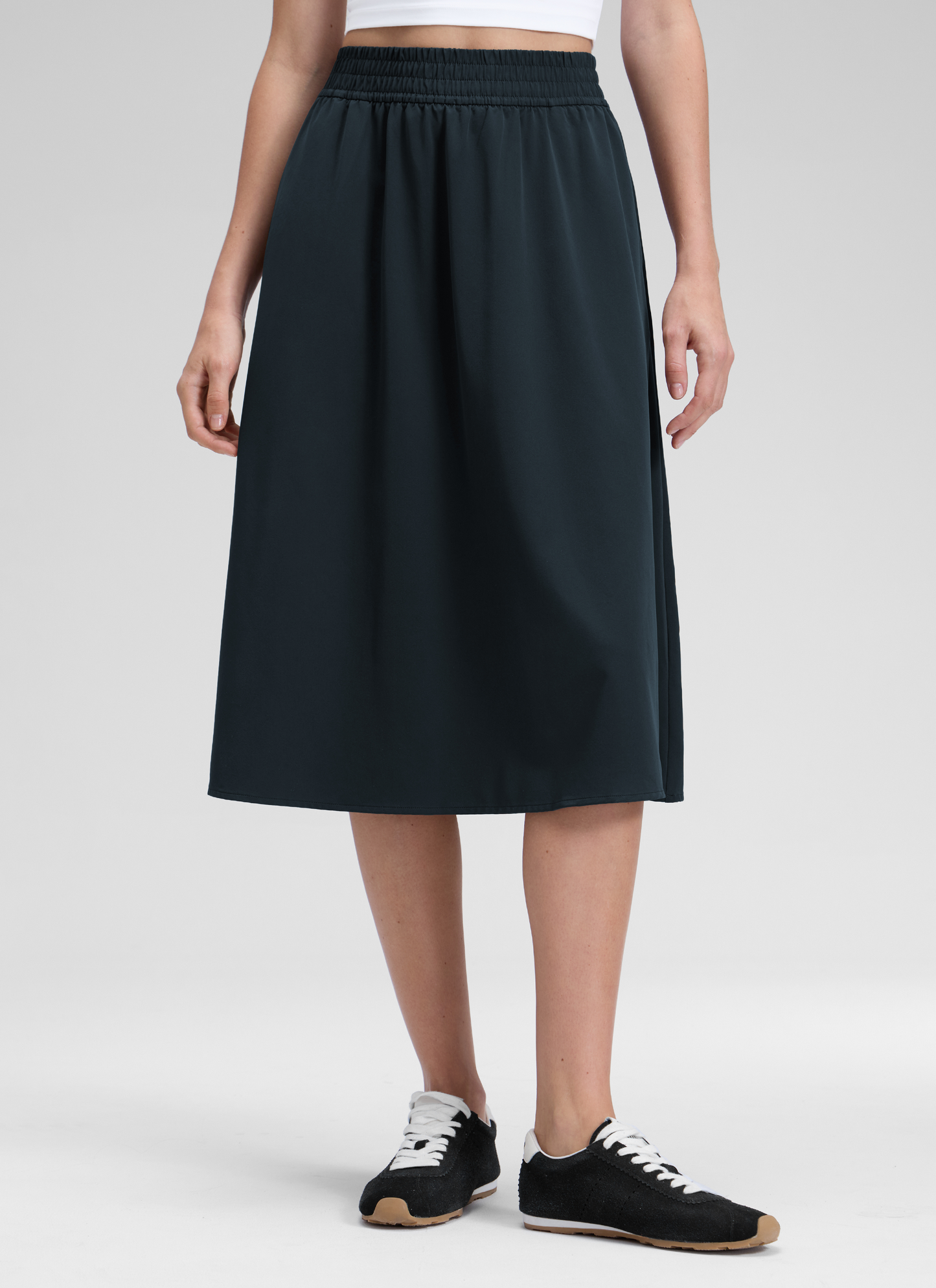 Feathery-Fit Stretchy Side Pocket Skirt