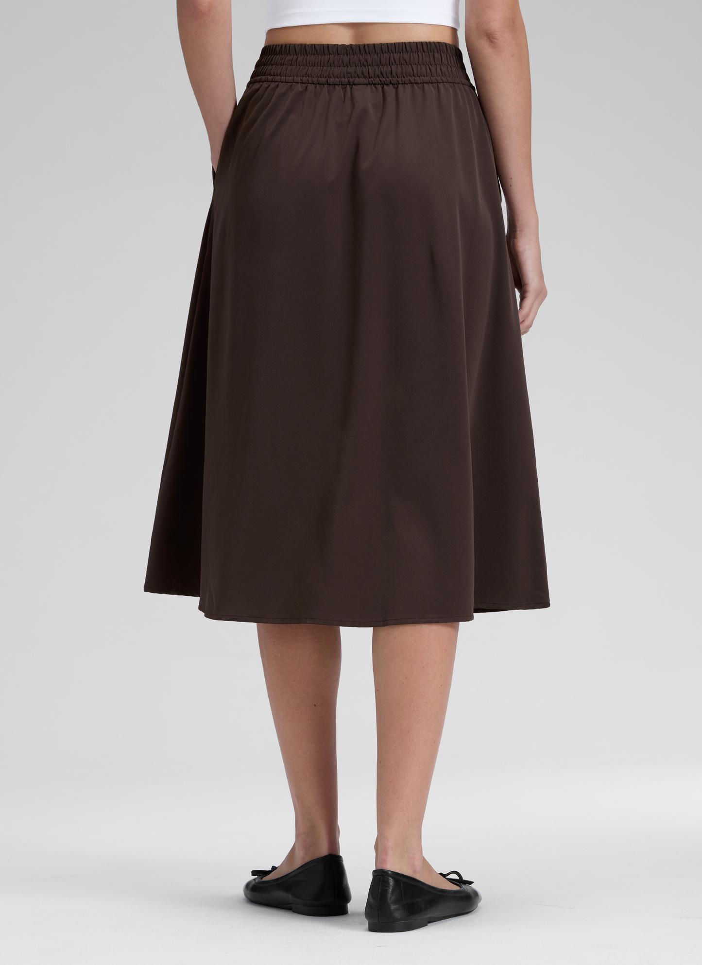 Feathery-Fit Stretchy Side Pocket Skirt