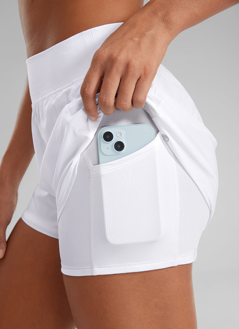 Feathery-Fit Soft 2 in 1 Zip Pocket Short  3"