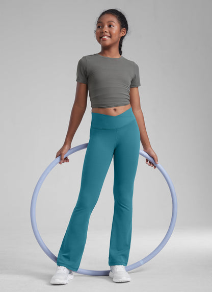 Butterluxe Girls Crossover Flare Leggings