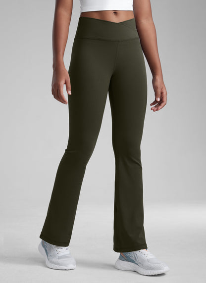 Butterluxe Girls Crossover Flare Leggings