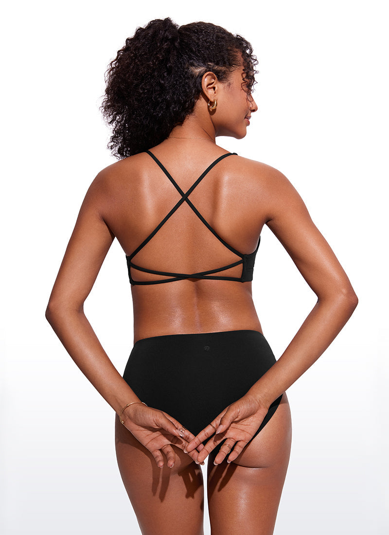 Sunshine Criss Cross Back V Neck Bikini Top