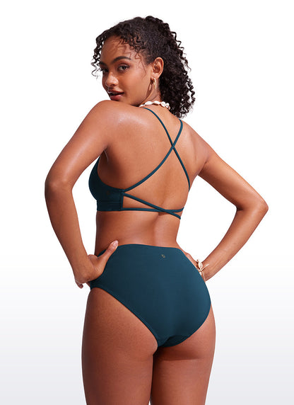 Sunshine Criss Cross Back V Neck Bikini Top