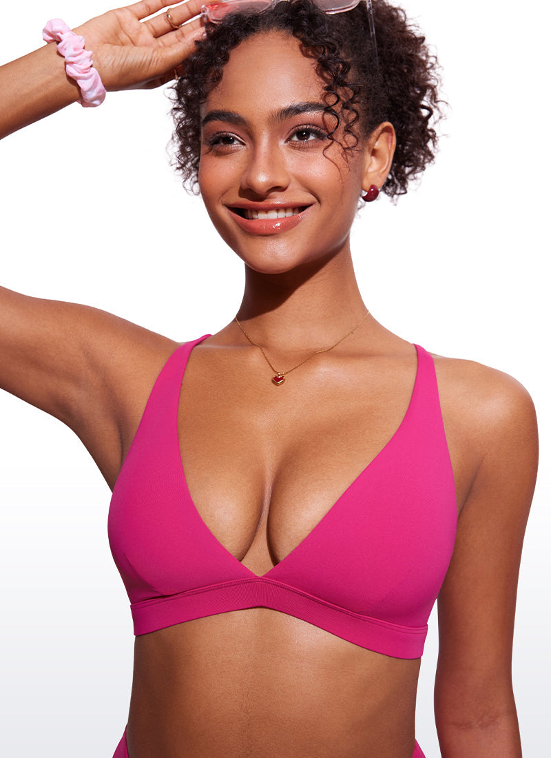 Sunshine Criss Cross Back V Neck Bikini Top