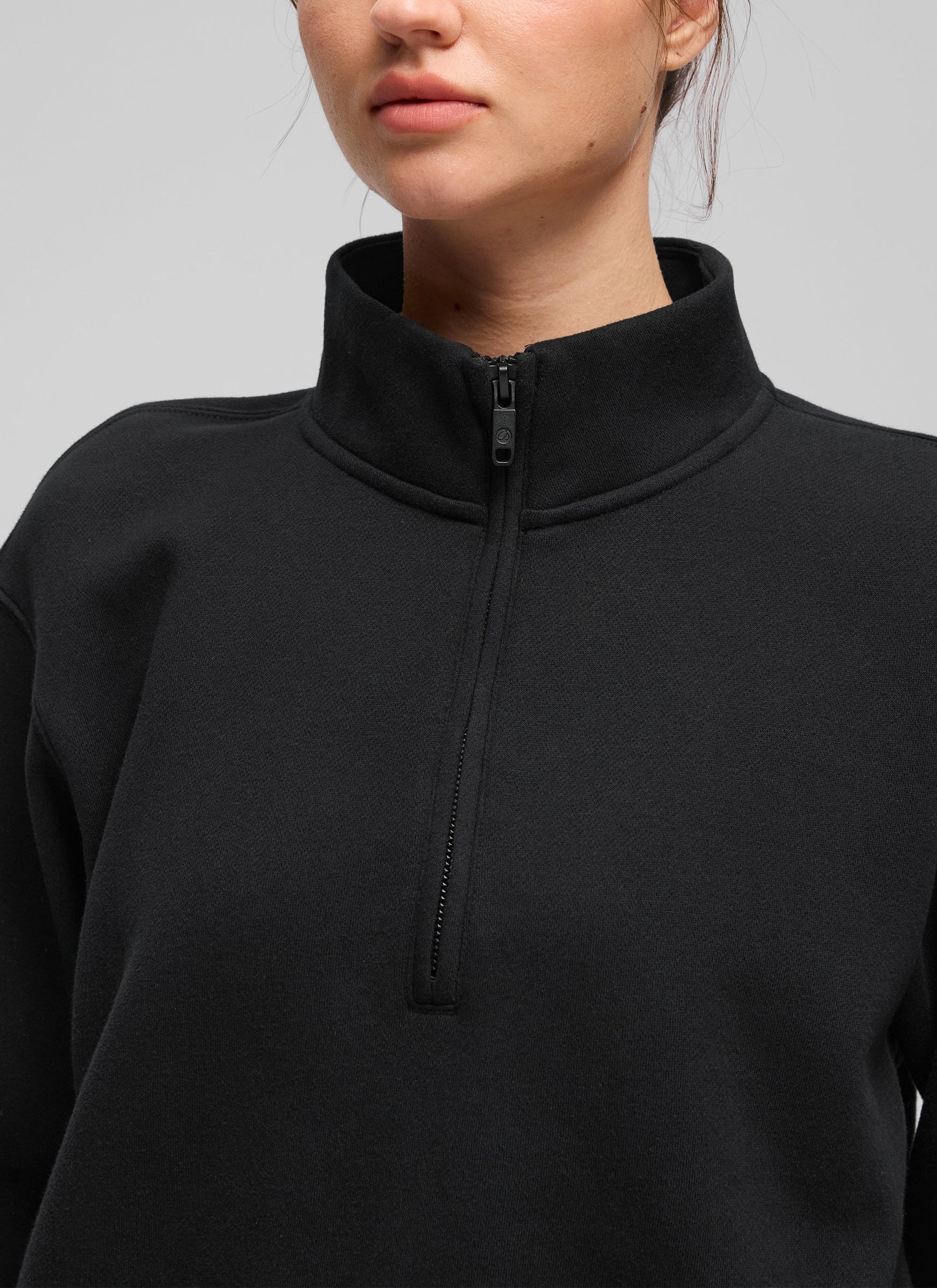 Fleece Lined Half Zip Funnel neck Sweatshirt