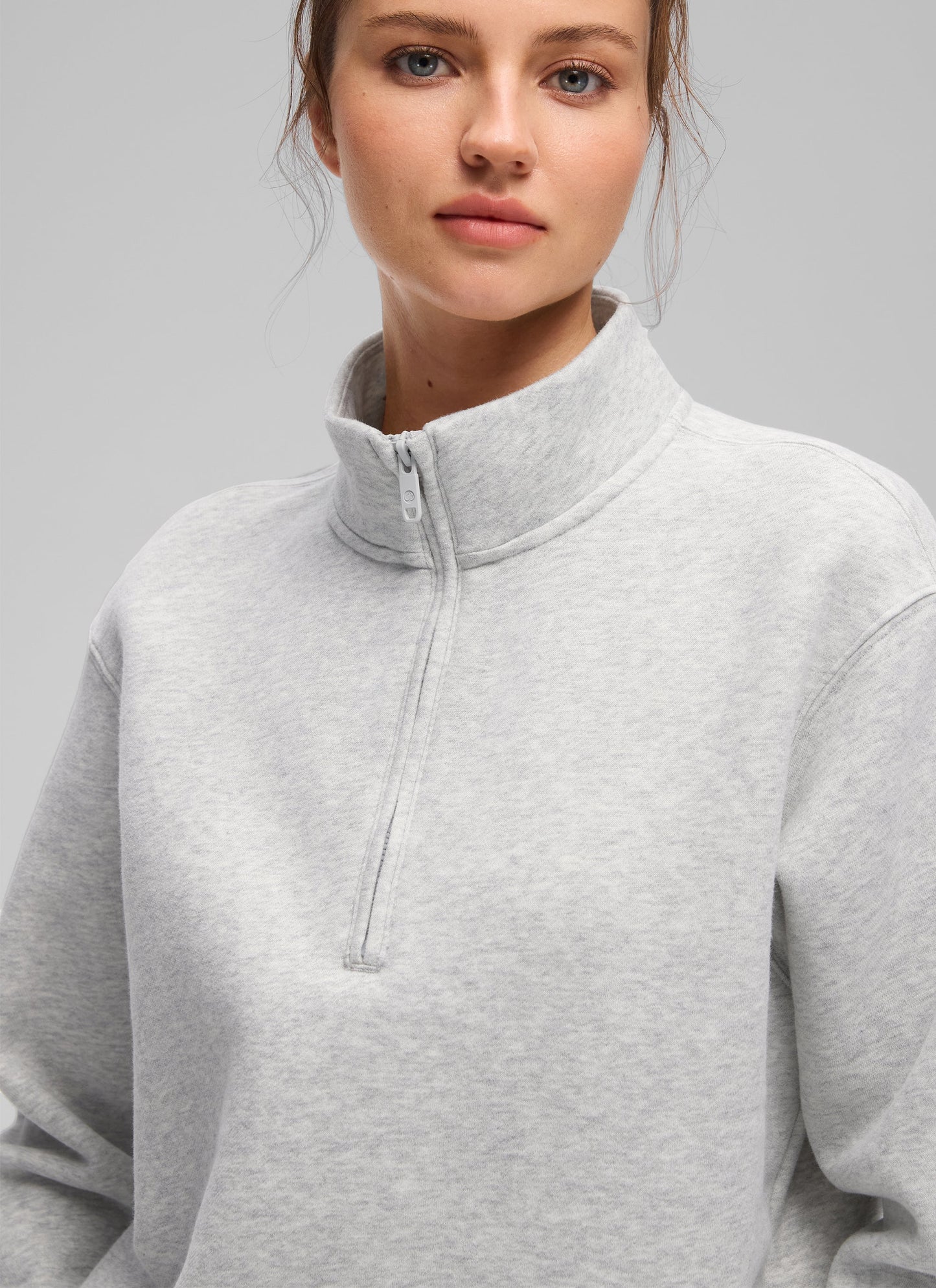 Fleece Lined Half Zip Funnel neck Sweatshirt