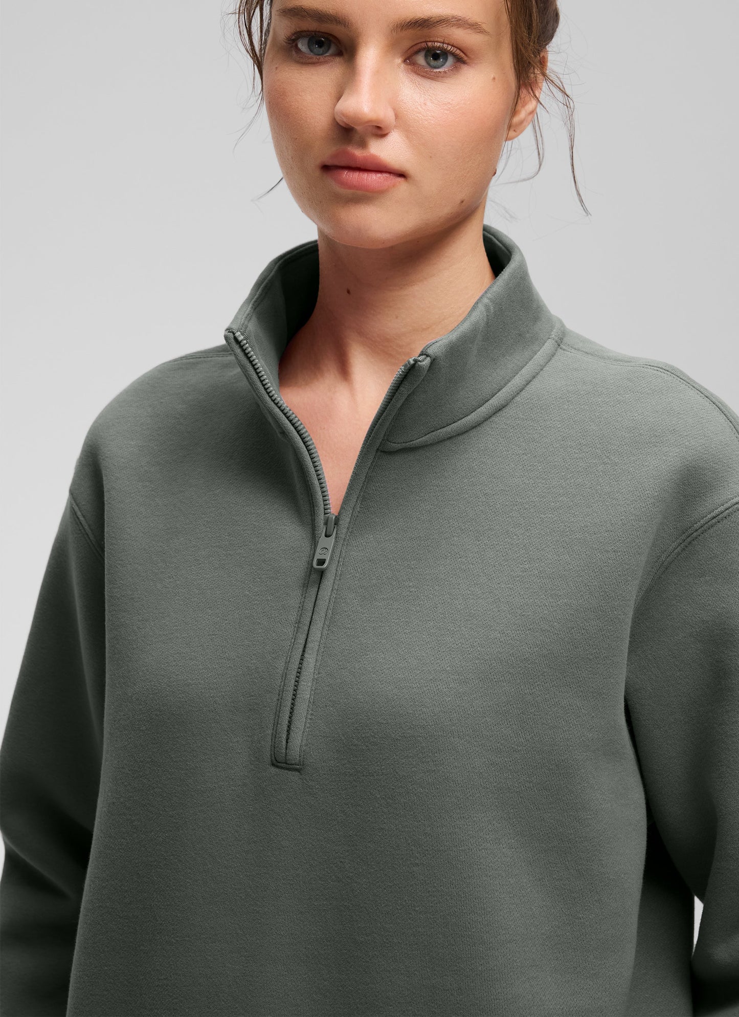 Fleece Lined Half Zip Funnel neck Sweatshirt