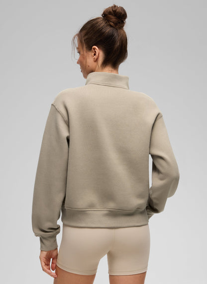 Fleece Lined Half Zip Funnel neck Sweatshirt