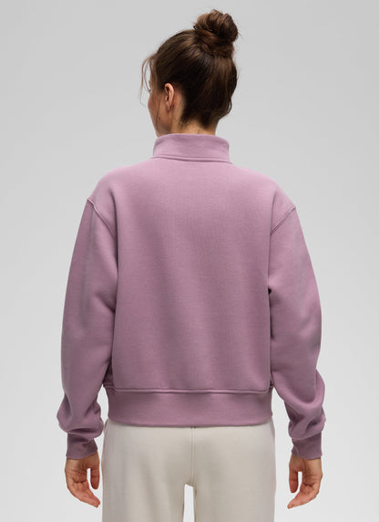 Fleece Lined Half Zip Funnel neck Sweatshirt