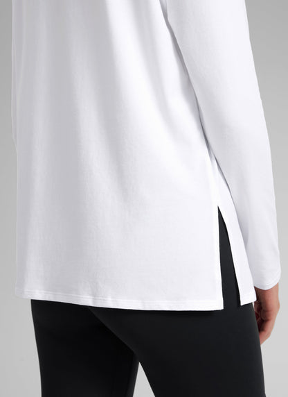 Cotton-Blend Boat Neck Long Sleeve