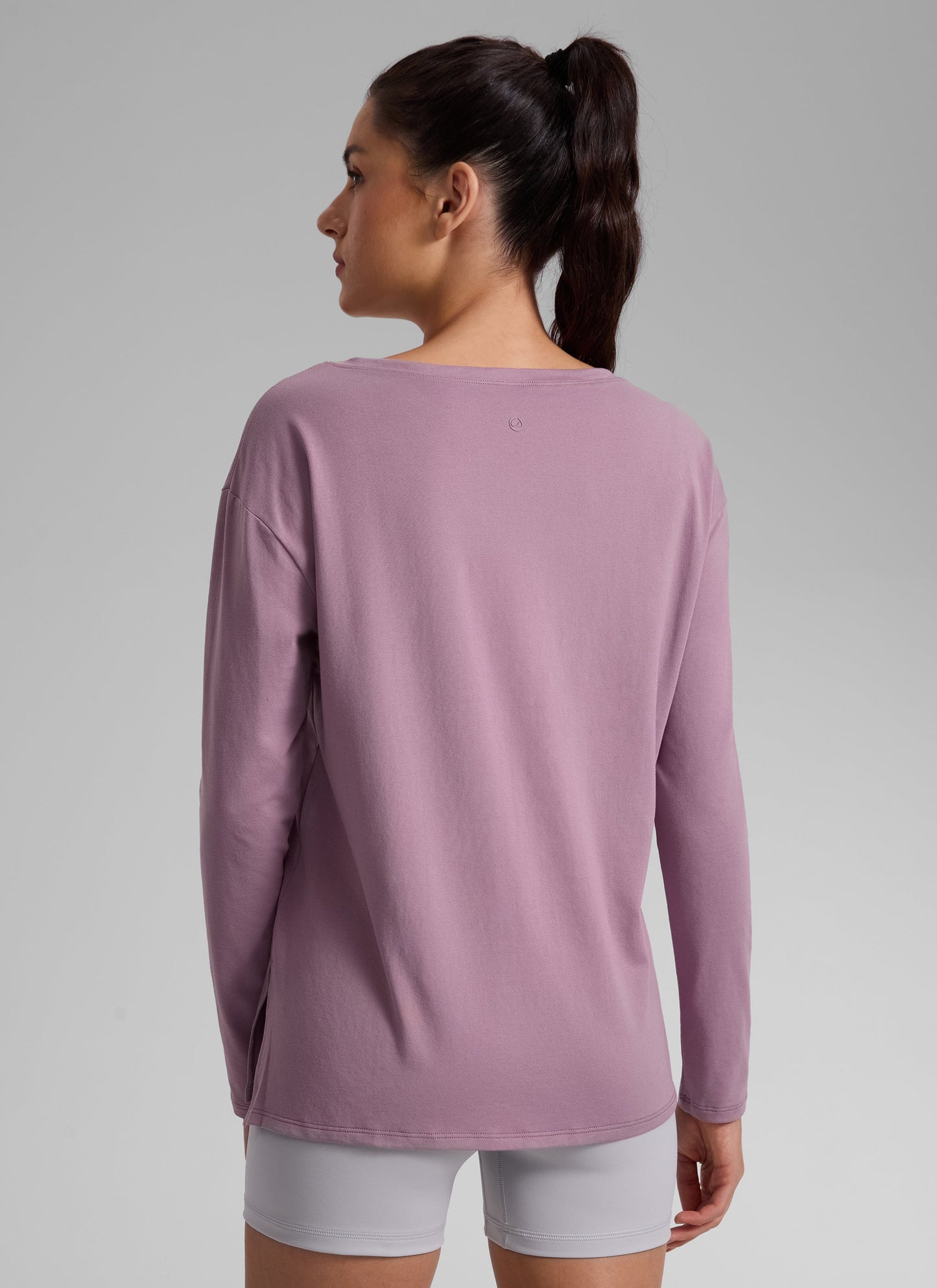 Cotton-Blend Boat Neck Long Sleeve