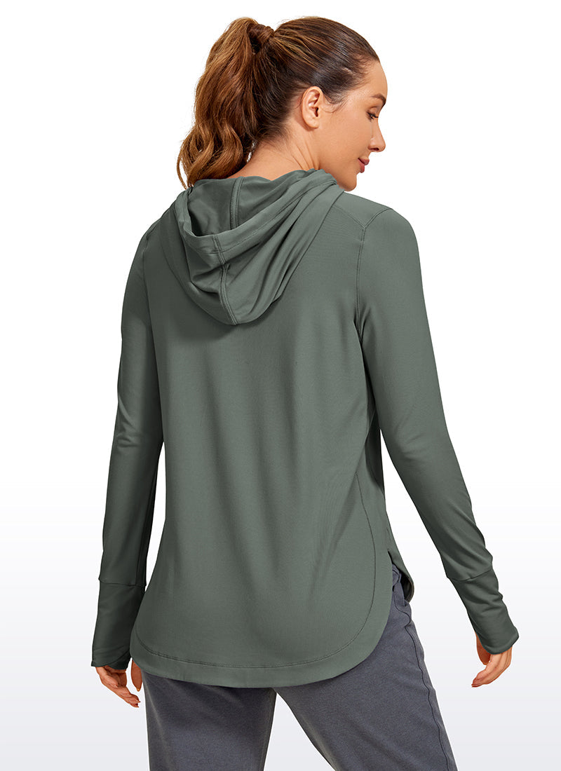 Brushed Feeling Thumbhole Hoodie