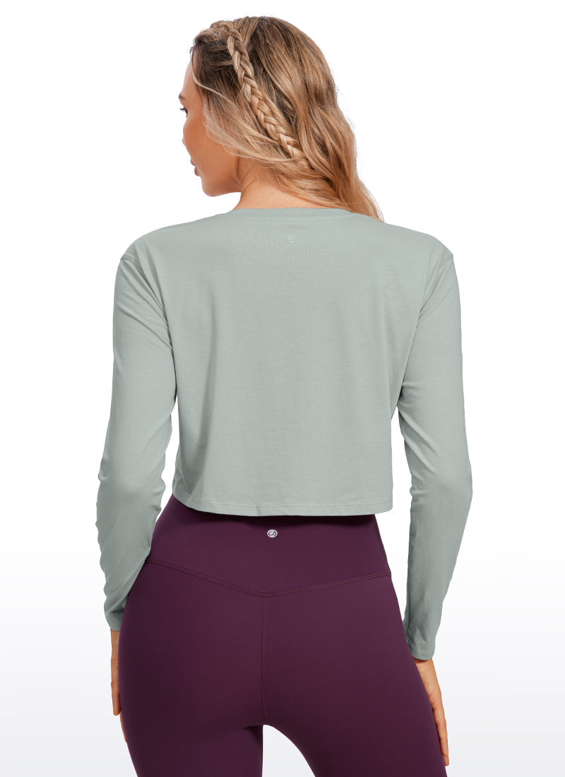 Pima Cotton Cropped Long Sleeve