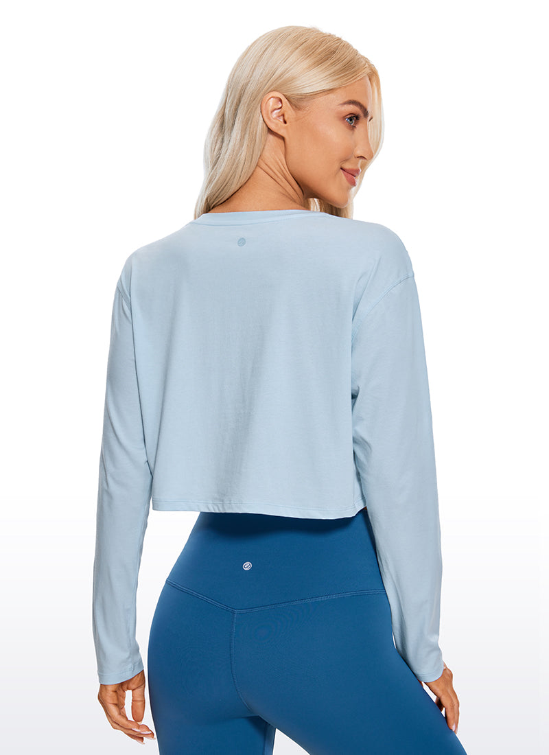 Pima Cotton Cropped Long Sleeve