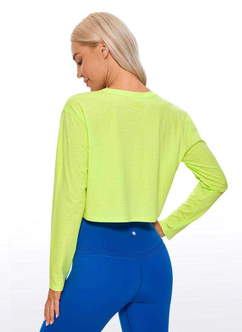 Pima Cotton Cropped Long Sleeve