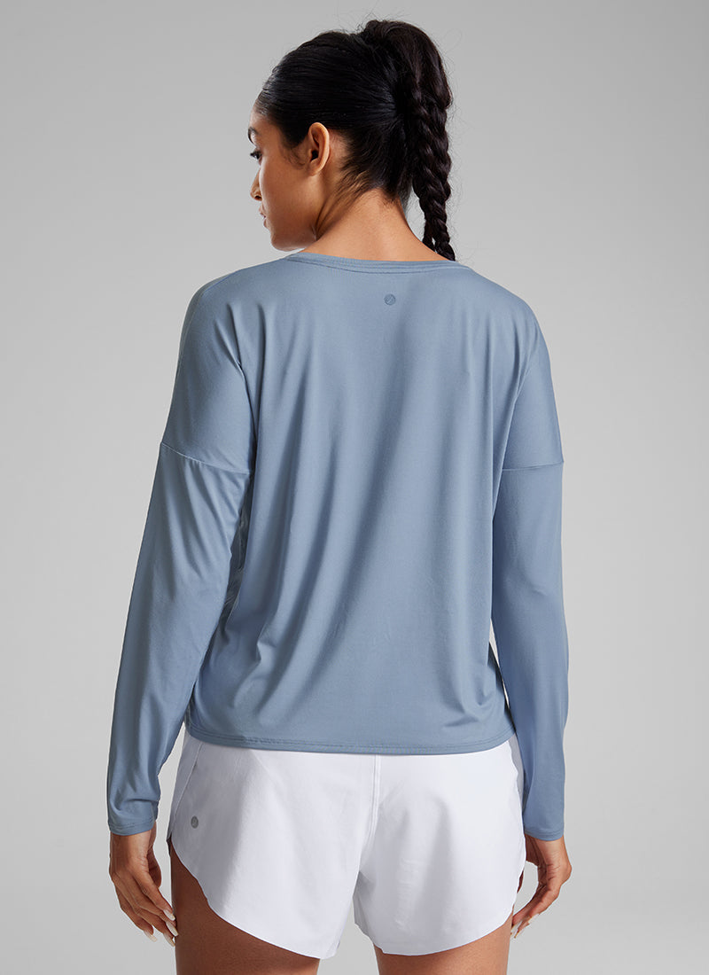 UPF 50+ Lightweight Heather Cropped Long Sleeves