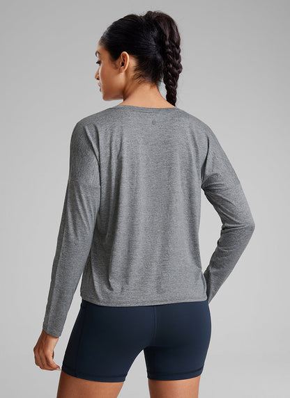 UPF 50+ Lightweight Heather Cropped Long Sleeves