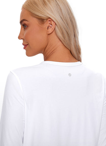 Pima Cotton Cropped Classic Fit Long Sleeve