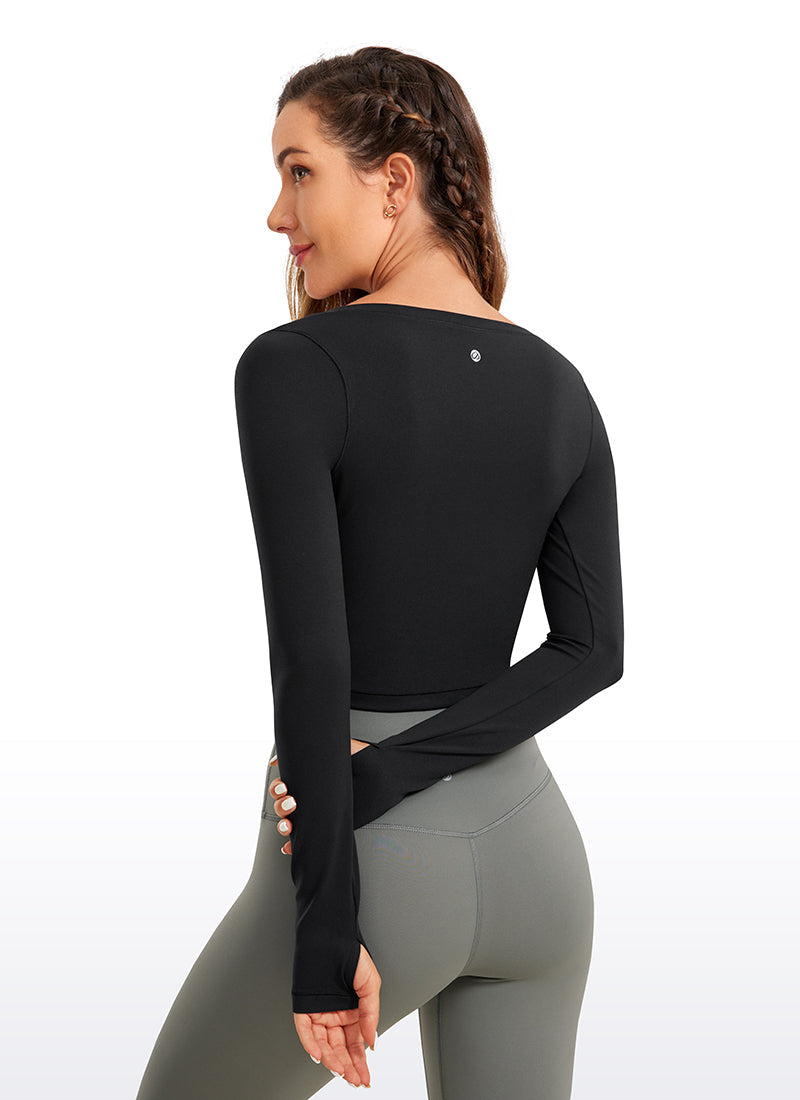 Butterluxe Scoop Neck Cropped Long Sleeve