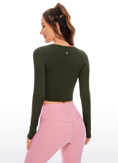 Butterluxe Scoop Neck Cropped Long Sleeve